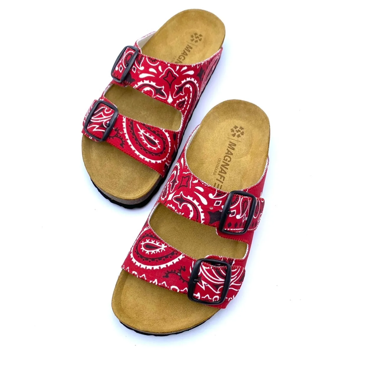 Thora 2-buckle Sandals | Original Red Bandana