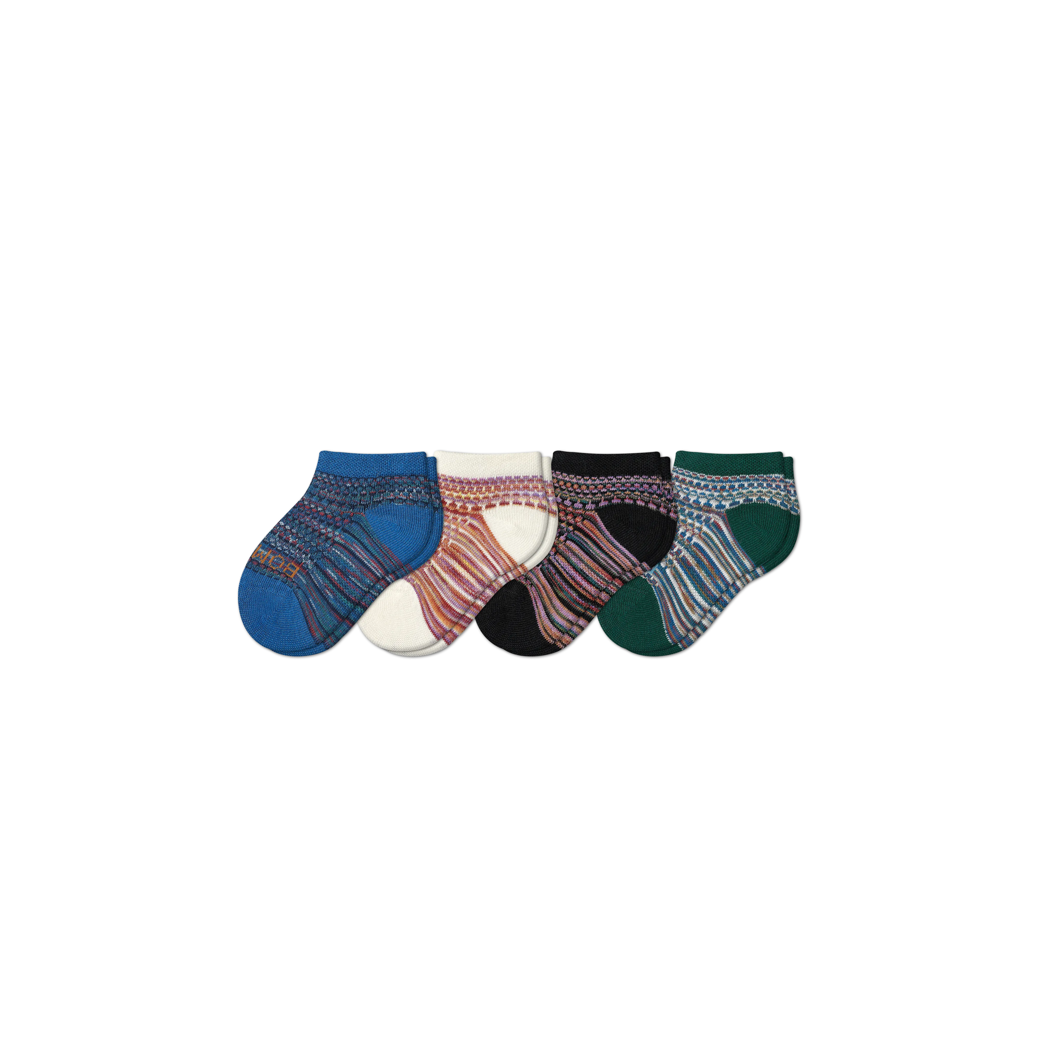 Toddler Lightweight Mosaic Ankle Sock 4-Pack