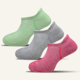 Women's Colorful Performance No Show Socks with Tab- 3 Pair