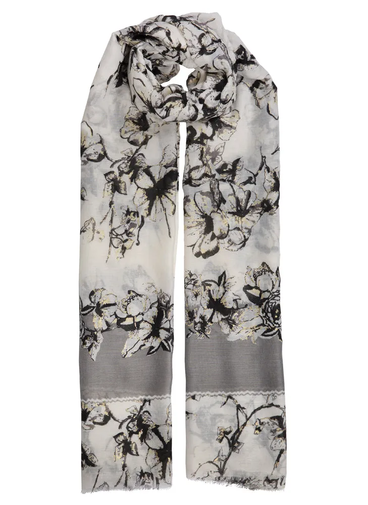 Women's Floral Print Lightweight Scarf